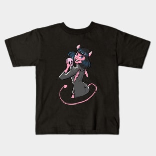 Devil girl with skull Kids T-Shirt